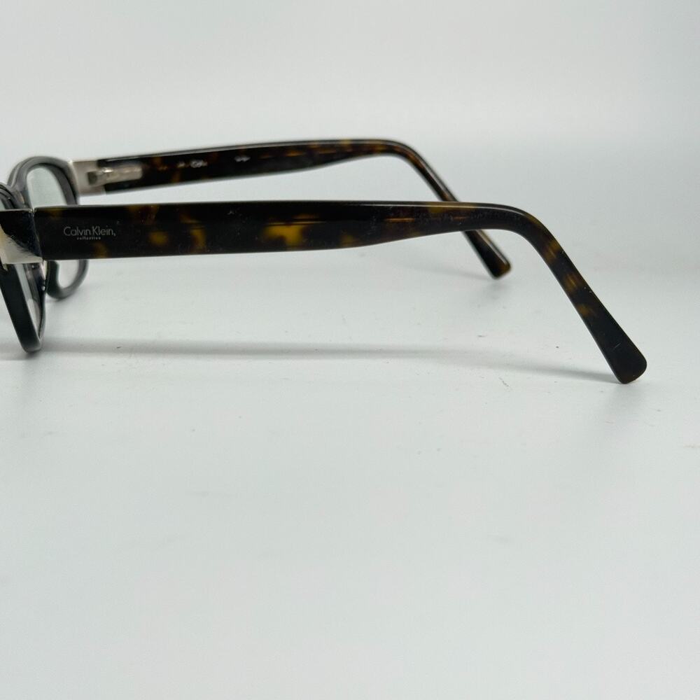 Calvin Klein‎ Collection Eyeglasses Womens Brown Tortoise Rectangle Frame H18960 - Picture 2 of 7